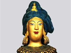 西藏造像名作：十七世紀 第十世噶玛巴秋英多杰雕塑作品：铜雕彩绘观音立像