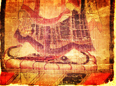 法国吉美国立亚洲艺术博物馆藏敦煌绢画--披袈裟菩薩立像幡 欣赏