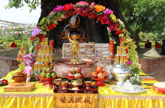 尼泊尔中华寺在蓝毗尼举办汉传佛教浴佛法会