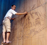 长30公尺高4公尺台画家在寺庙辟建陶壁史诗(图)