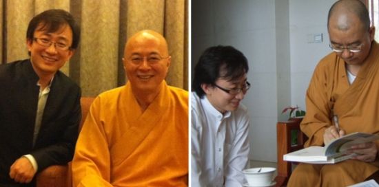 与海涛法师(左)、学诚法师(右)合影 与海涛法师(左)、学诚法师(右)合影