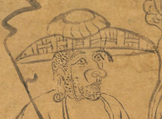 法藏敦煌美术品：敦煌白描画—行脚僧图（第11幅）赏析