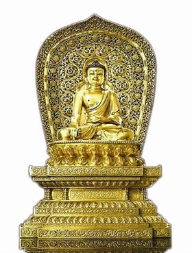  明宣德铜鎏金释迦牟尼佛 高32厘米，重4公斤  明永乐释迦牟尼坐像 2006年亮相香港苏富比 