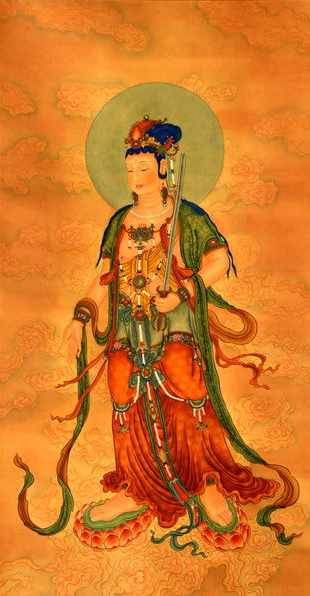 最美文殊菩萨虔心礼拜可增福慧