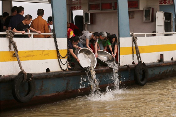 践行慈悲平等 救拔众生苦难 灵隐寺举行放生法会