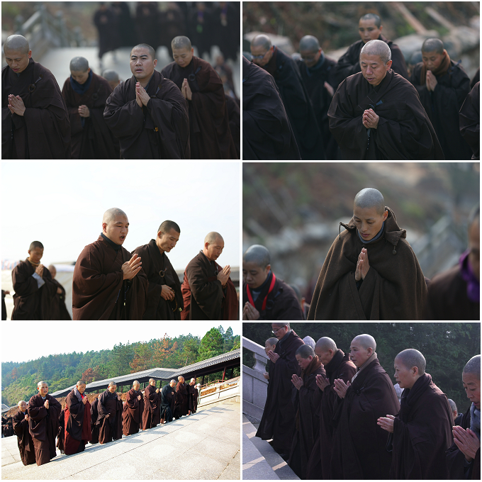 庐山东林寺第二届莲宗助念培训班学员参拜大佛