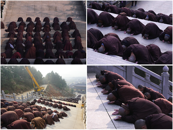 庐山东林寺第二届莲宗助念培训班学员参拜大佛