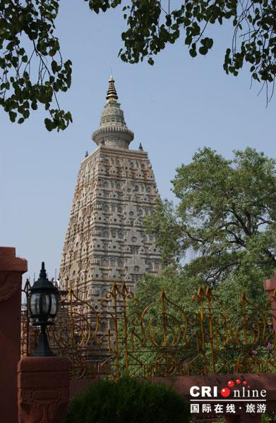 菩提加耶是佛祖顿悟的地方，这座佛塔就是供奉佛祖顿悟后佛像的佛塔。_印度采访图记：朝圣那烂陀_乐途旅游网