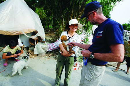 四川民间组织救助灾区动物